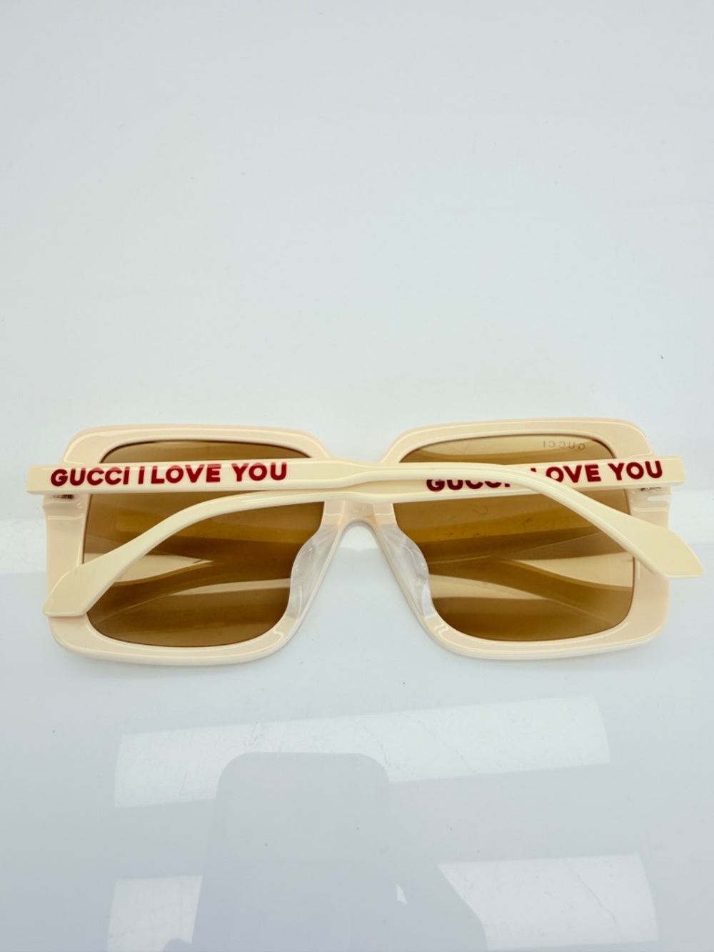 Gucci Cream 'I Love You' Square Sunglasses GG0567SAN - Picture 11 of 13